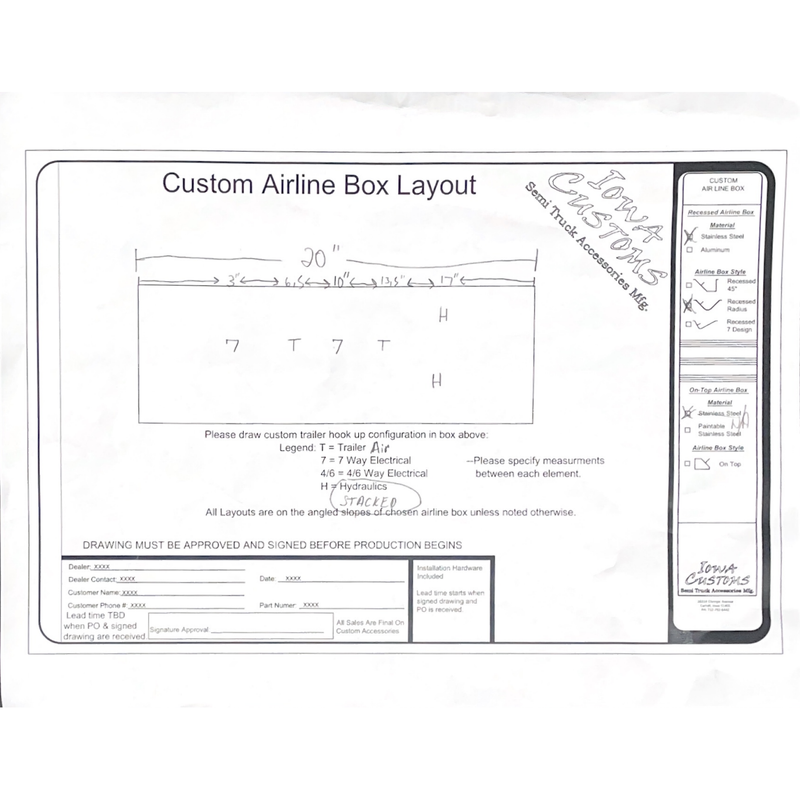 IC-SIALB-NHANSEN Stainless custom air line box for Merritt deck plate systems (2 electrical, 2 air, 2 hydro holes) airline Light Gray