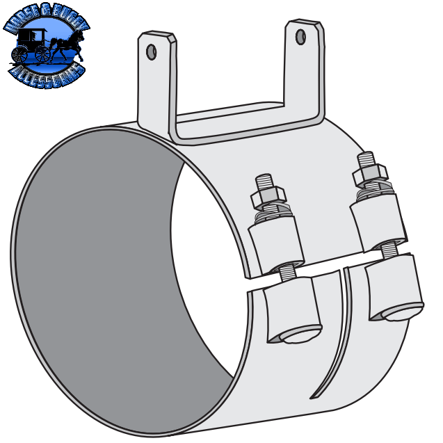 #50BJ-KWW600SCP Dynaflex 6'' Kenworth Slider exhaust clamp for aero cabs EXHAUST CLAMP Gray