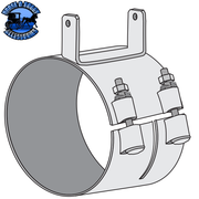 #50BJ-KWW700SCP Dynaflex 7'' Kenworth exhaust (SLIDER STYLE) clamp for aero cabs EXHAUST CLAMP Gray