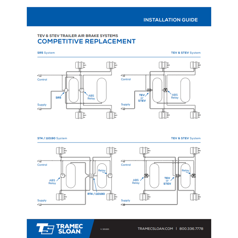 TS-51302 TEV - Trailer Emergency Valve, 3/8" Supply And Control Ports