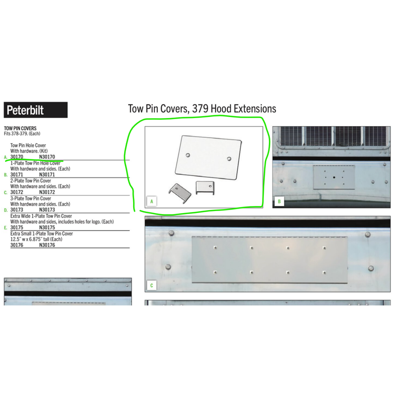 Peterbilt TOW PIN HOLE COVER (W/HW) #RW-30170
