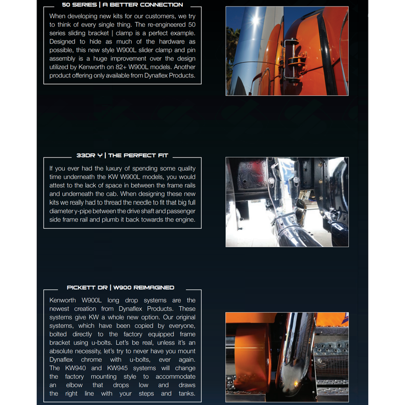 dp-kw945-dr80055cp kw 8" reducido a 5" kit de tubería en Y codos de 45" pickitts rotados