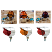 Single Face Chrome Die Cast Auxiliary Light with Glass Lens (Choose Color) watermelon DARK AMBER (with visor),LIGHT AMBER (with visor),RED (with visor),DARK AMBER (W/S.S BEZEL),LIGHT AMBER (W/S.S BEZEL),RED (W/S.S BEZEL) Rosy Brown