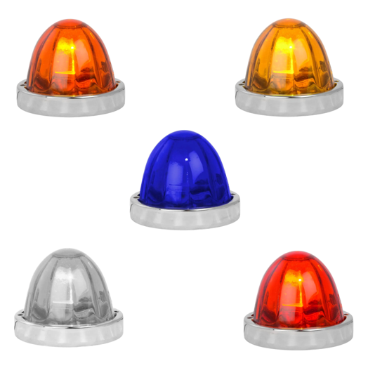 Grand General Flush Mount 3.5" Glass Watermelon Light Kits (1 wire 1156) (choose color) WATERMELON 1156 dark amber,light amber,blue,clear,red,green,purple Gray