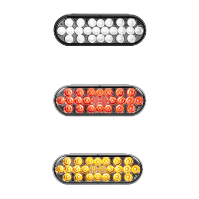 Smoked 6" Oval Pearl LED Light Smoke Lens (choose color) 6" OVAL amber,red,white Rosy Brown
