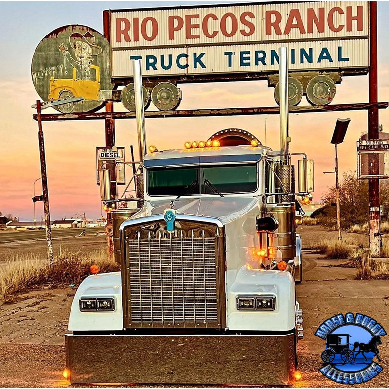 #KWFG-OE-20-5 Flat glass Kenworth visor (old school) 5" drop (Colorado style) Kenworth visor Tan