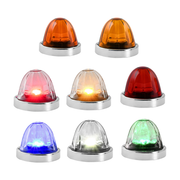 Super Star Watermelon (Glass Lens) Surface Mount LED Sealed Light With Bezel (CHOOSE COLOR) watermelon glass lens amber/dark amber,amber/light amber,red/red,amber/clear,red/clear,white/clear,blue/clear,green/clear Light Gray