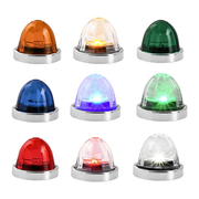 Super Star (Plastic lens) Watermelon Surface Mount LED Sealed Light With Bezel (CHOOSE COLOR) watermelon glass lens amber/amber,amber/clear,red/red,red/clear,white/clear,blue/blue,blue/clear,green/green,green/clear Light Gray
