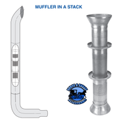 #KRP-Q605052CP Dynaflex 6" REDUCED 5" PETE 379 (1987-2003)  QUIET SPOOL 52" LONG EXHAUST Gray