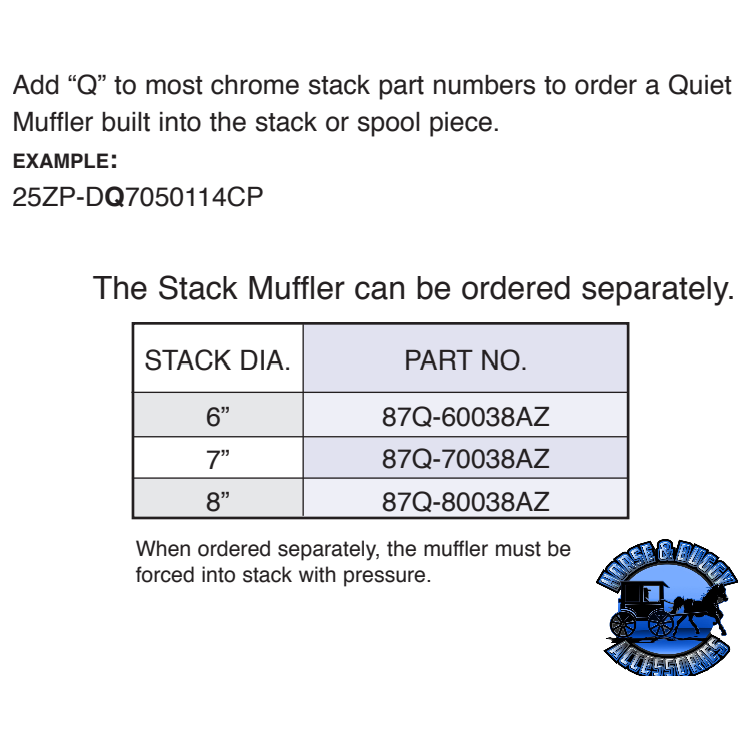 #KRP-Q605052CP Dynaflex 6" REDUCED 5" PETE 379 (1987-2003)  QUIET SPOOL 52" LONG EXHAUST Light Gray