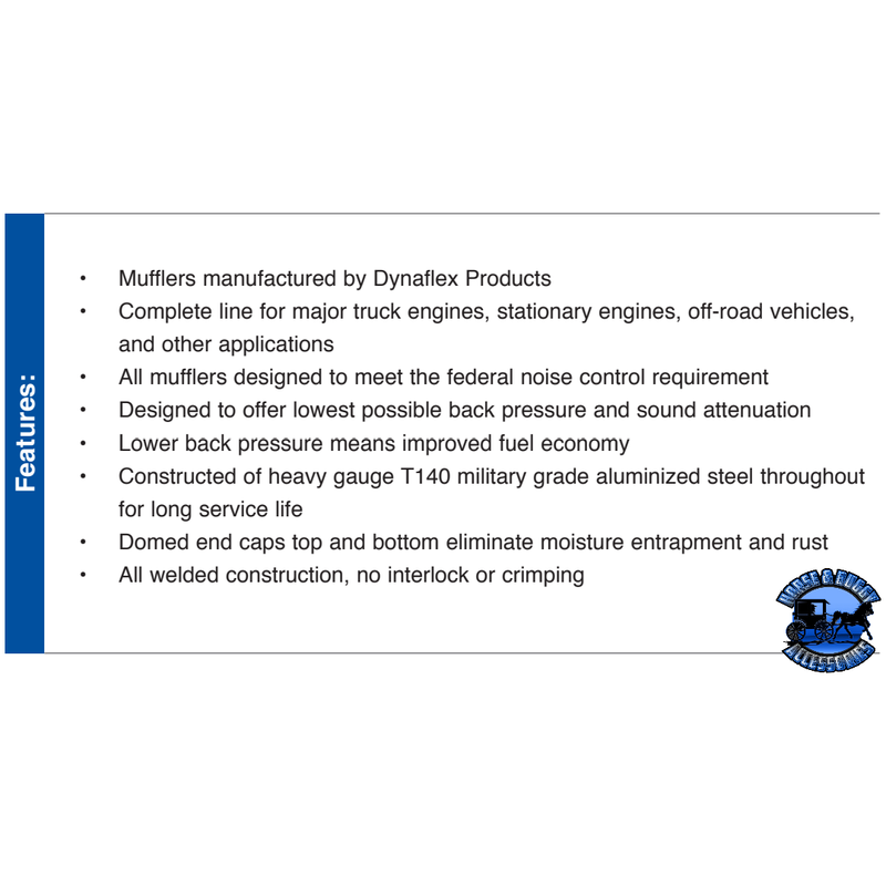 #KRP-Q605052CP Dynaflex 6" REDUCED 5" PETE 379 (1987-2003)  QUIET SPOOL 52" LONG EXHAUST Light Gray