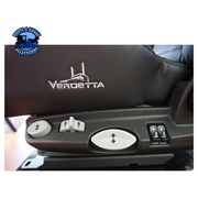 AF-21103lE14 (Graymag Vendetta) Premium Black Leather Mid Back Air Seat W/Standard Base, Heating Vent, Dual Arm Rest, Reclining Back seat Dark Slate Gray