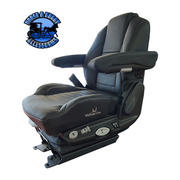 AF-21103lE14 (Graymag Vendetta) Premium Black Leather Mid Back Air Seat W/Standard Base, Heating Vent, Dual Arm Rest, Reclining Back seat Dark Slate Gray