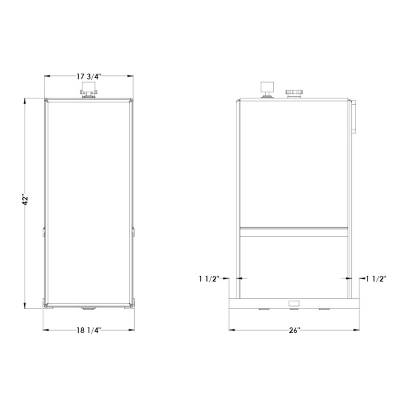 ME-7070GBK Merritt  Hydraulic Tank – 70 Gallon Capacity Merritt Light Gray