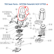 SP-12127 Genuine Paccar High Back Frame OEM seat Lavender