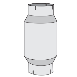 #87BC-500-145 EXHAUST 5"-5" FREE FLOW RESONATOR/MUFFLER (10'' LENGTH; 9'' DIA.)