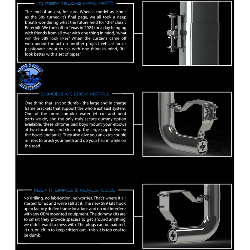 #K589-DWB7CP KIT 589 2024+ 7" KIT FACTORY EXHAUST- WEED BURNER -DUMMY SYSTEM NO DPF MOVE NEEDED