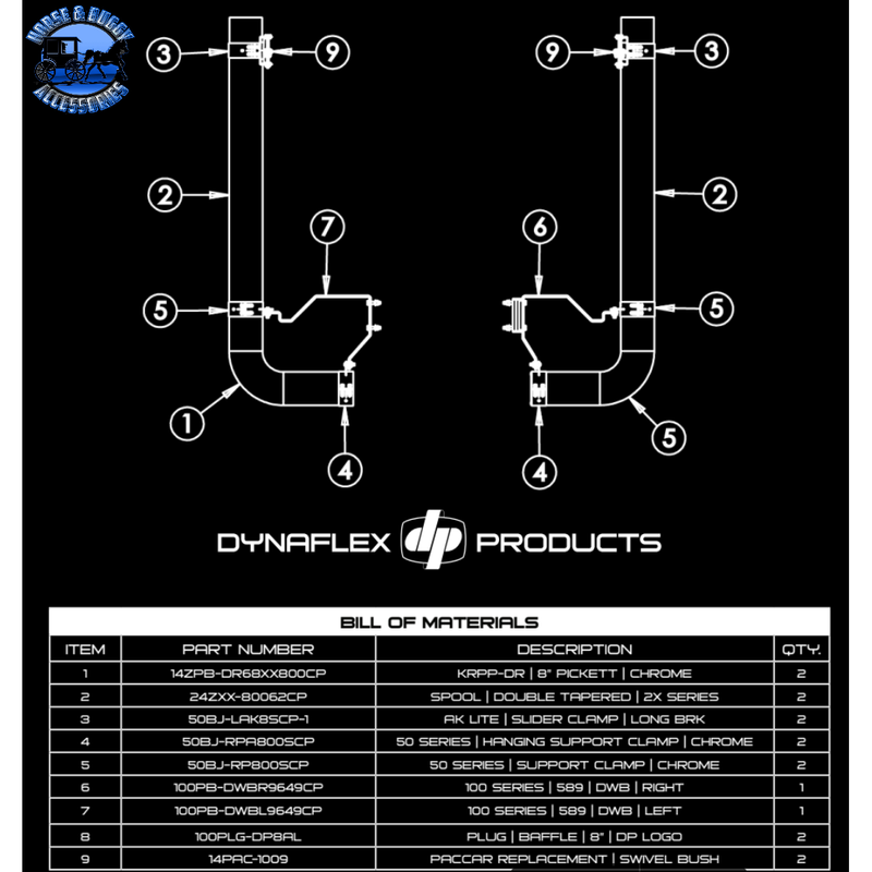 #K589-DWB7CP KIT 589 2024+ 7" KIT FACTORY EXHAUST- WEED BURNER -DUMMY SYSTEM NO DPF MOVE NEEDED