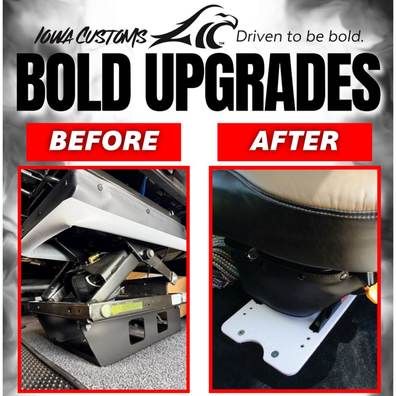 Iowa Customs Low ride Peterbilt Seat Base Adapters -Sit So Low (Choose seat and truck)