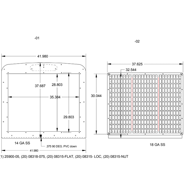 RW-25890 Old School Grille Insert | 2-Piece Kit Freightliner
