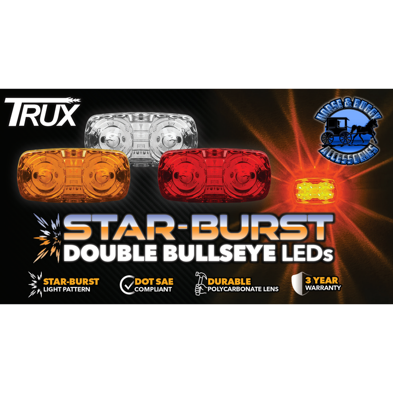 Trux Clearance Marker “Star-burst” Double Bullseye LED Light – 18 Diodes (Choose Color)