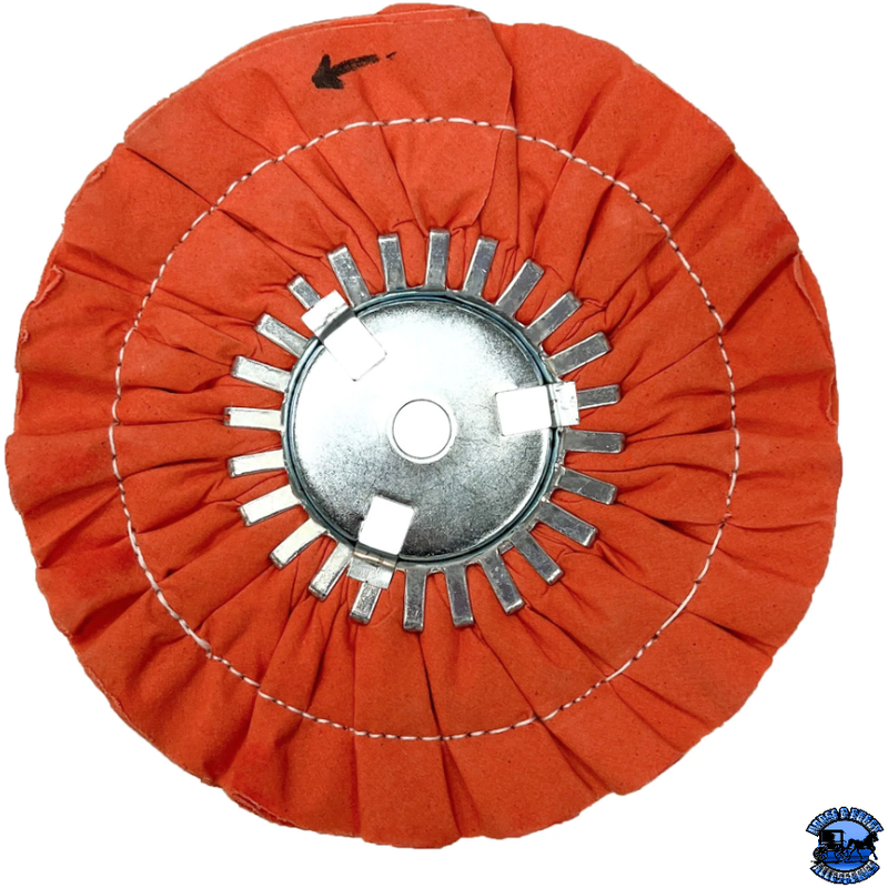 Renegade 9" (Stitched) Airway Buffing Wheels Airway Buffs Removable Center Plate / Orange Firebrick