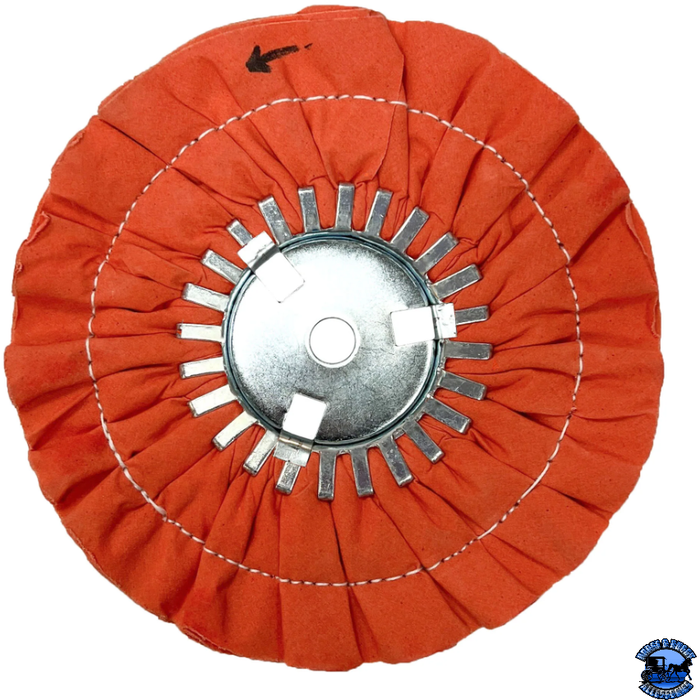 Firebrick Renegade 9" (Stitched) Airway Buffing Wheels Airway Buffs Removable Center Plate / Orange
