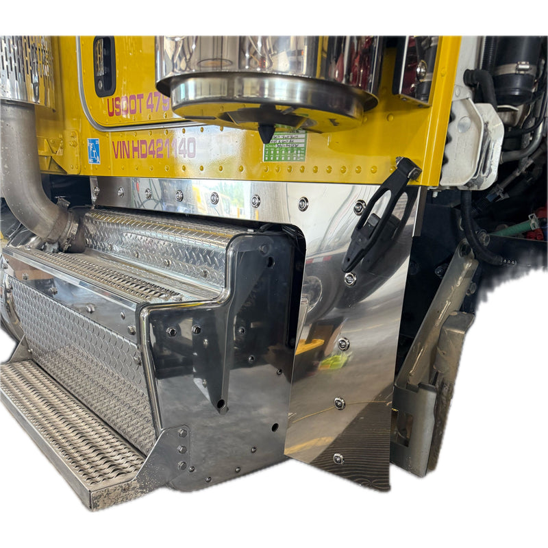 #M-27179 Peterbilt 389 (short hood only) 1 piece cab cowl 3" tall (3/4" light holes 6" spacing) CAB PANEL Dim Gray