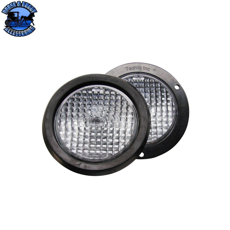 TN-T41-WCFP-1 4'' ROUND WHITE REVERSE LIGHT W/ PIGTAIL CONNECTION FLANGE MOUNT