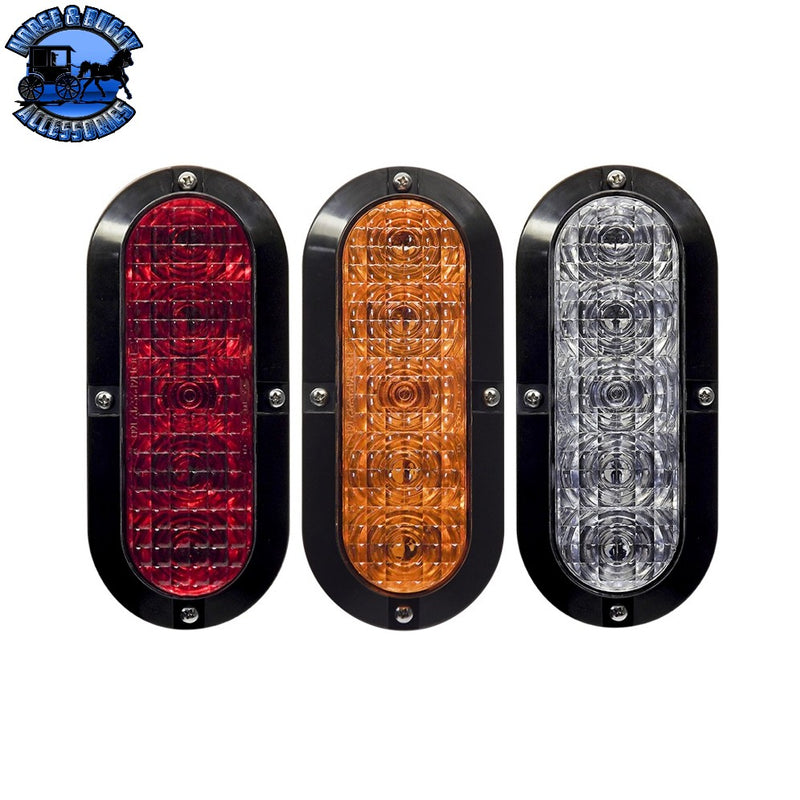 TN-T61-ACVP-1  6'' OVAL amber/clear STOP,TAIL & TURN LIGHT; PIGTAIL MOUNT