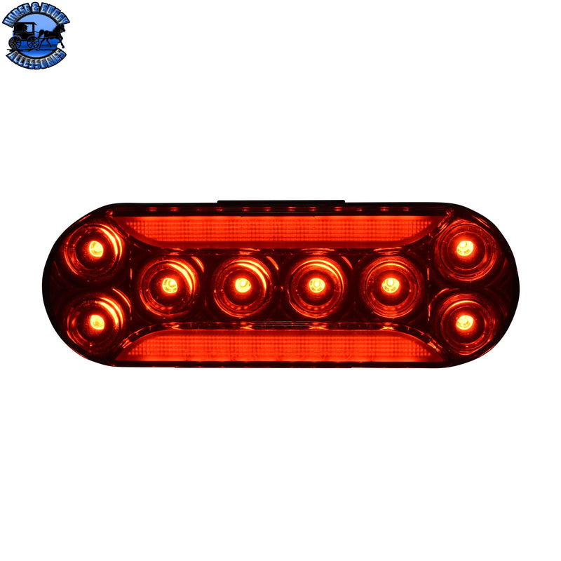 6" OVAL GROMMET RED STOP DIFFUSE TAIL W AMP