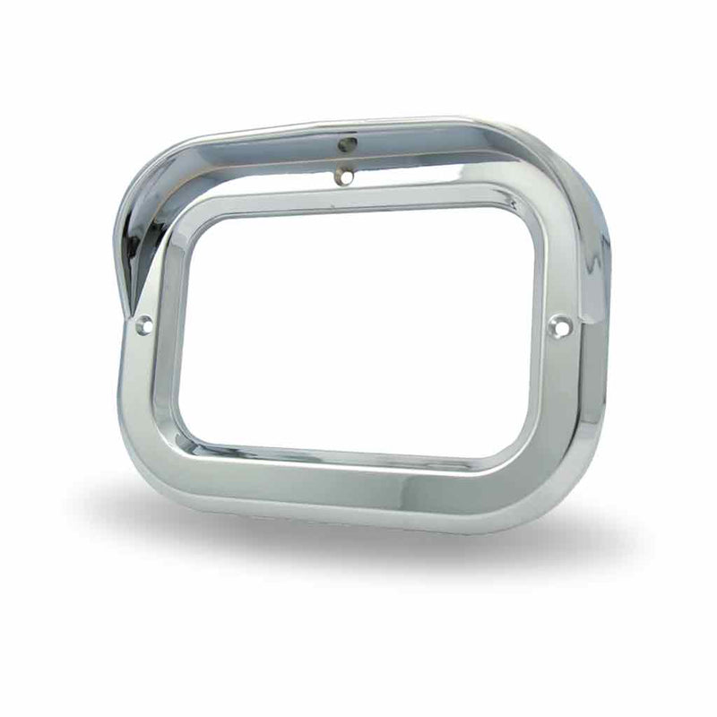 TBEZ-SQR Screw On Square Bezel with Visor – Chrome Plastic Bezel Gray