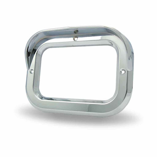 TBEZ-SQR Screw On Square Bezel with Visor – Chrome Plastic Bezel Gray