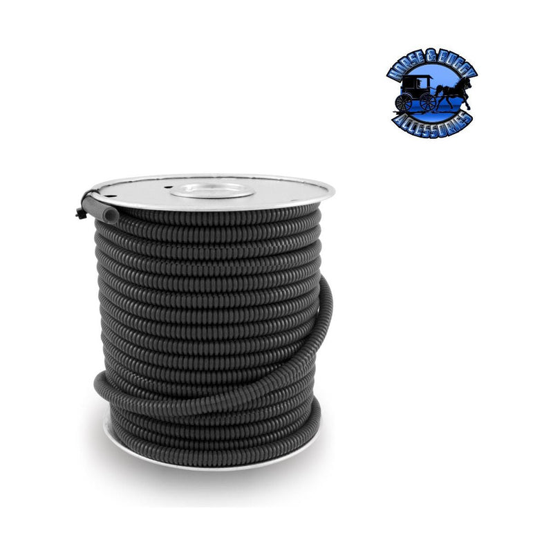 100 ft. Spool Split Loom Wire Covering , Protector– (CHOOSE COLOR AND SIZE) Wire Harness 3/8" / Black,1/2" / Black Dark Slate Gray