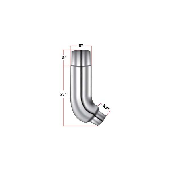 TEL85-PET 58° Elbow – 8″ Reduced to 5″ Diameter (discontinued) Light Gray