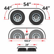 TFEN-F10 142″ ‘The Boss’ Smooth Straight Drop full Fenders – 14 Gauge | Mirror Shine Stainless Steel FULL FENDERS Dark Slate Gray