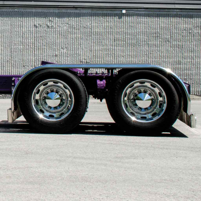 TFEN-F10 142″ ‘The Boss’ Smooth Straight Drop full Fenders – 14 Gauge | Mirror Shine Stainless Steel FULL FENDERS Gray