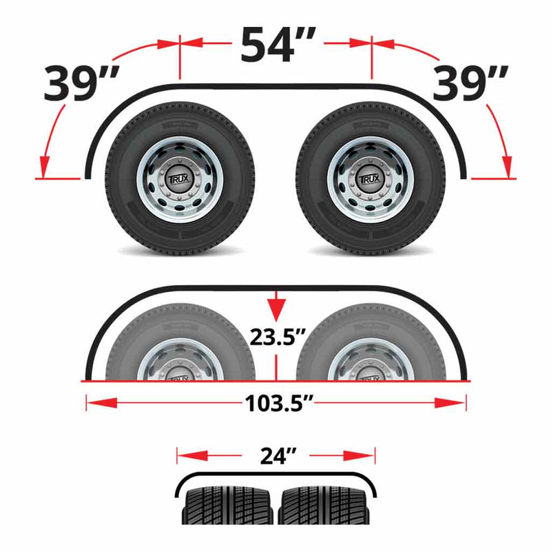 TFEN-F11 132″ Smooth Full Fenders – 14 Gauge | Mirror Shine Stainless Steel FULL FENDERS Dark Slate Gray