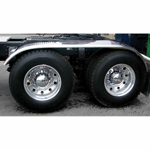 Black TFEN-F15 108″ 3 Ribbed Full Fenders – 16 Gauge | Mirror Shine Stainless Steel FULL FENDERS