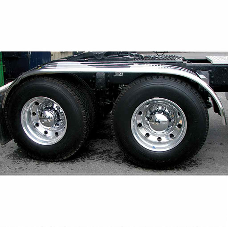 TFEN-F17 120″ 3 Ribbed Full Fenders – 16 Gauge | Mirror Shine Stainless Steel FULL FENDERS Black