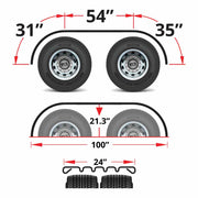 TFEN-F21 120″ 4 Ribbed Full Fenders – 16 Gauge | Mirror Shine Stainless Steel FULL FENDERS Dark Slate Gray