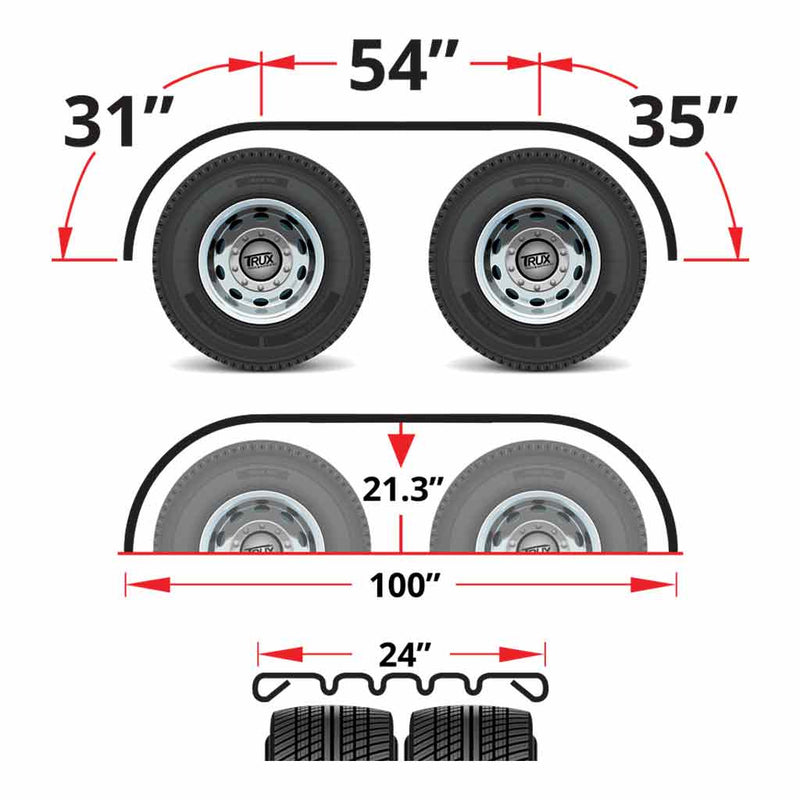 TFEN-F21 120″ 4 Ribbed Full Fenders – 16 Gauge | Mirror Shine Stainless Steel FULL FENDERS Dark Slate Gray