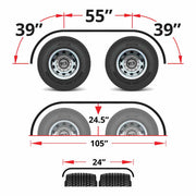 TFEN-F26 133″ Poly 3 Ribbed Full Fenders – Polypropylene (Poly) FULL FENDERS Dark Slate Gray