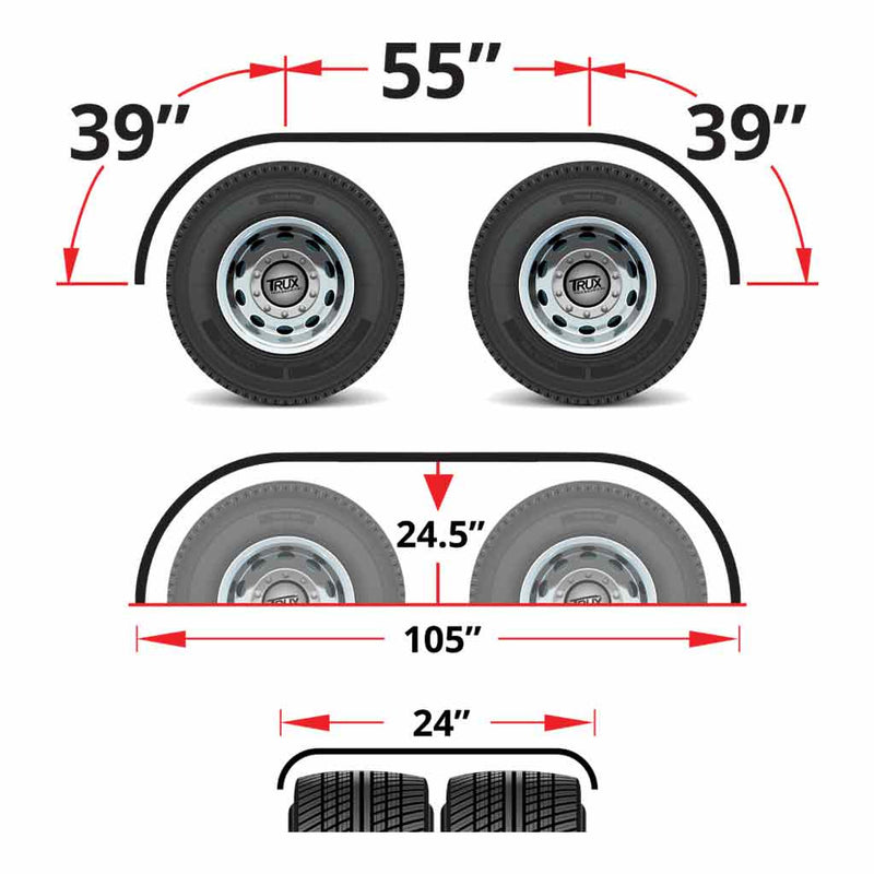 TFEN-F26 133″ Poly 3 Ribbed Full Fenders – Polypropylene (Poly) FULL FENDERS Dark Slate Gray
