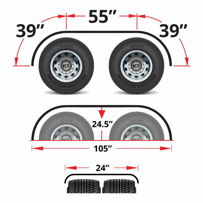 #TRX-SPC20 (With Mounting Kit) 133″ Poly 3 Ribbed Full Fenders – Polypropylene (Poly)