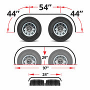TFEN-F33 142″ ‘The Boss’ Smooth Straight Drop full Fenders – 14 Gauge | Mirror Shine Stainless Steel FULL FENDERS Dark Slate Gray