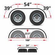 TFEN-F34 132″ Smooth Low Profile Full Fenders – 14 Gauge | Mirror Shine Stainless Steel FULL FENDERS Dark Slate Gray