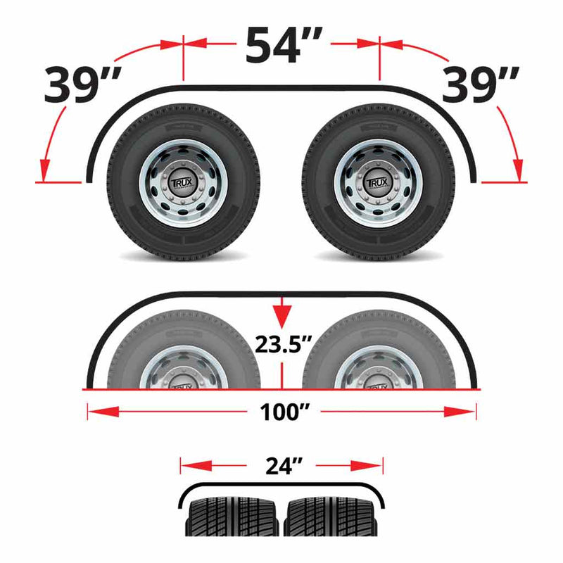 TFEN-F34 132″ Smooth Low Profile Full Fenders – 14 Gauge | Mirror Shine Stainless Steel FULL FENDERS Dark Slate Gray