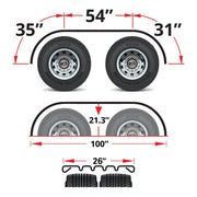 TFEN-F36 120″ 4 Ribbed Full Fenders – 16 Gauge | Mirror Shine Stainless Steel FULL FENDERS Dark Slate Gray