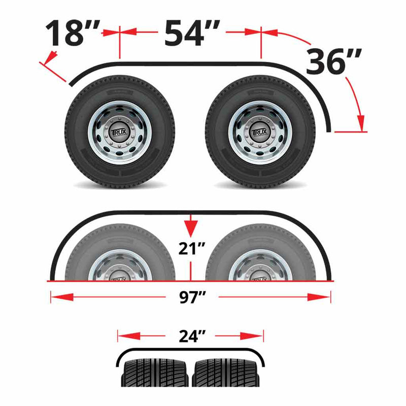 TFEN-F41 108″ Smooth Full Fenders – 16 Gauge | Mirror Shine Stainless Steel FULL FENDERS Dark Slate Gray
